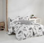 L'essentiel linge de maison Juego de funda de edredón individual Ranforce - Gris y Blanco